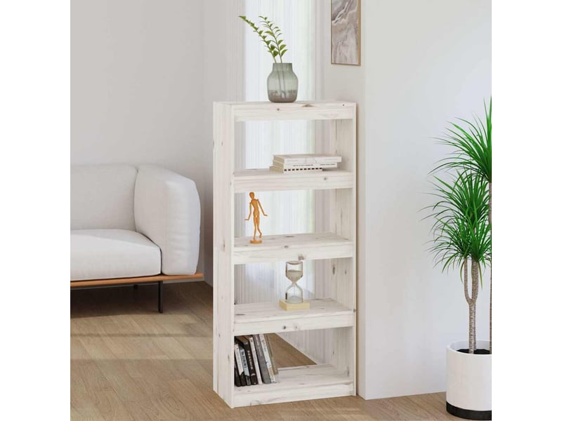  Bibliothèque, étagère de rangement blanc 60x30x135,5cm pin massif  - Conforama B