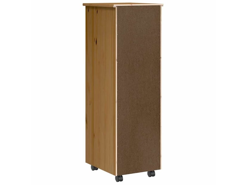  Armoire de rangement roulante avec tiroirs moss bois de pin marron miel shl8914  - Conforama E