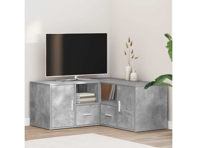  Armoire d'angle, armoire de rangement gris béton 160x40x45 cm bois d’ingénierie  - Conforama B