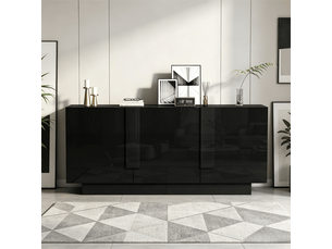 Buffet 3 porte(s)   <strong></strong> <strong>CozyNest</strong> - 35 cm coloris noir 