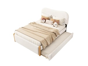 Lit gigogne 140x200 cm BEAOK   coloris blanc