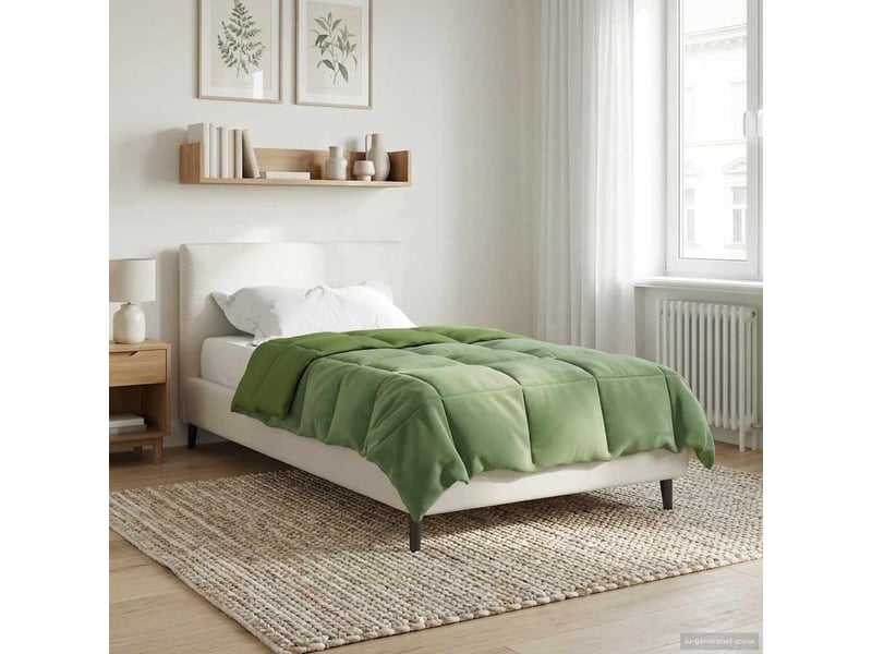  Couette - duvet d'été 135 x 220 cm été microfibre (100% polyester) vert  - Conforama B