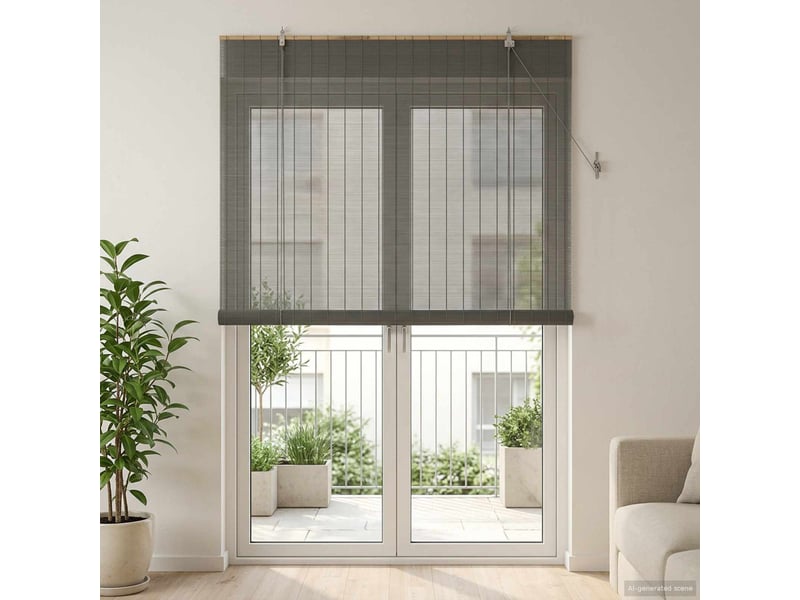 Store enrouleur, store à rouleau gris 160 x 220 cm bambou cf45251 - Conforama B