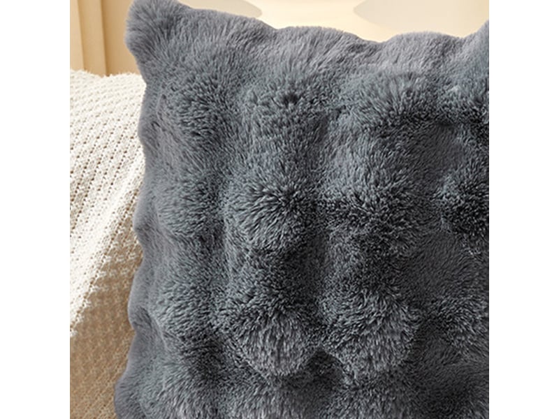  Coussin carré en tissu gris 43x43 cm  - Conforama E