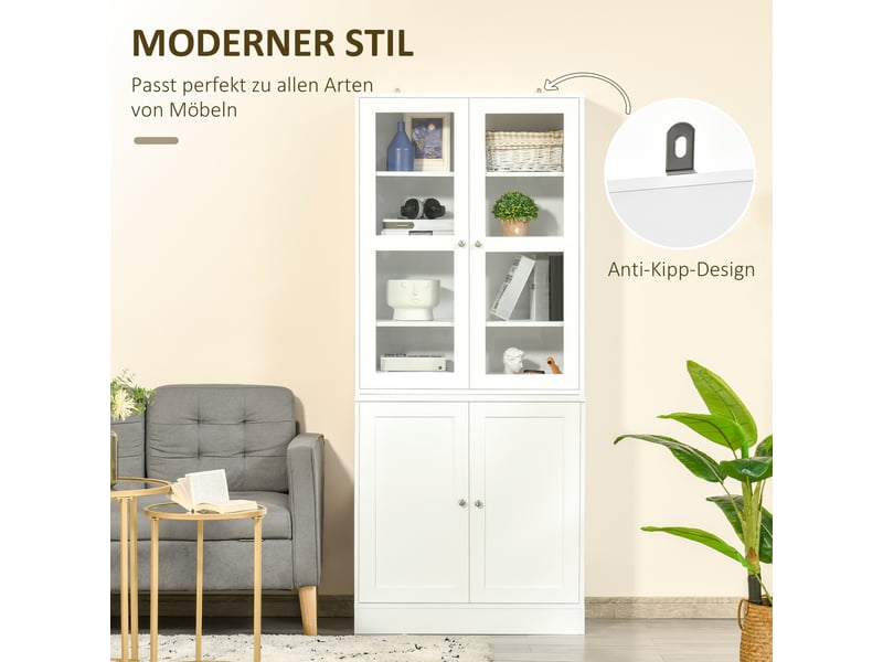  Étagère murale, 2 étagères, 76 cm x 40 cm x 178,5 cm, blanche  - Conforama E