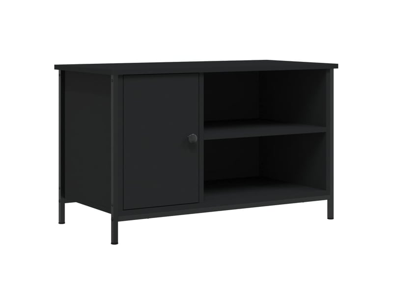  Meuble tv - banc tv - meuble de rangement noir 80x40x50 cm bois d'ingénierie  - Conforama A