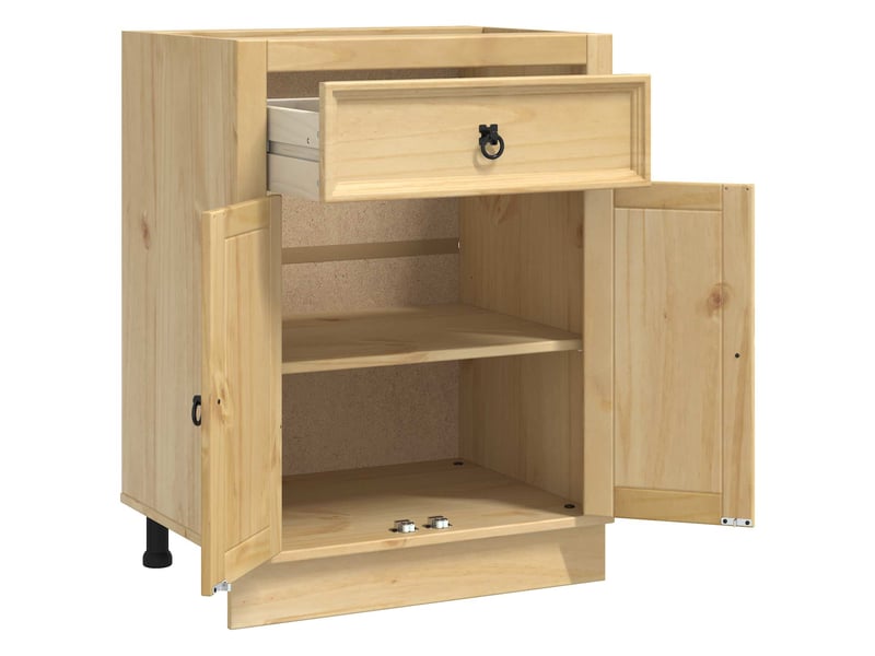  Meuble de cuisine - armoire ski brun miel 60 x 46 x 81,5 cm pin massif  - Conforama E