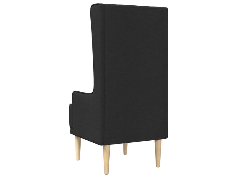  Vidaxl chaise à dossier haut avec boutons capitonnés noir tissu  - Conforama E