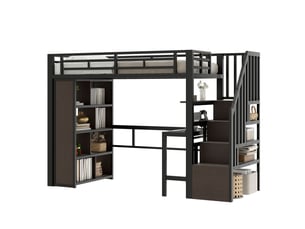 Lit mezzanine 90x200 cm <strong></strong> <strong></strong> coloris noir