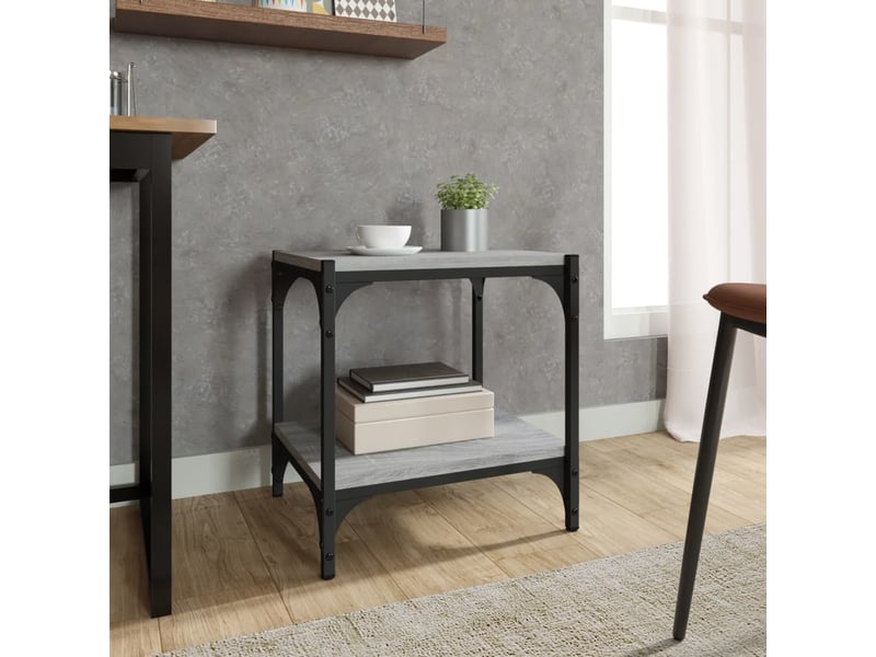  Meuble tv - banc tv - meuble de rangement sonoma gris 40x33x41 cm bois d'ingénierie et acier  - Conforama C
