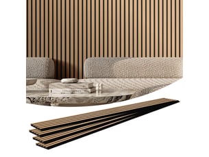 Vevor panneaux acoustiques lattes bois 2400x200 mm, mdf, réduction bruit. Chêne clair.