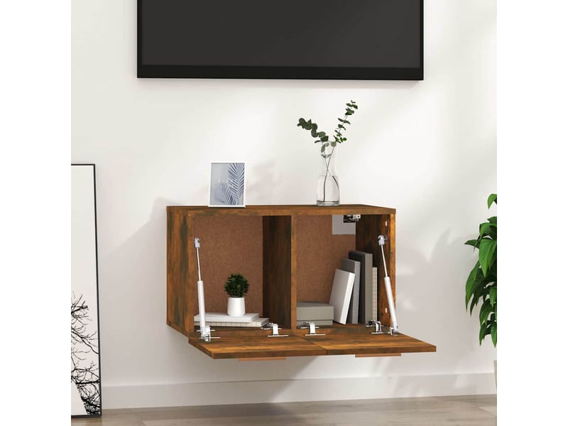  Armoire murale salon chêne fumé 60x36,5x35cm bois d'ingénierie shl8508  - Conforama C
