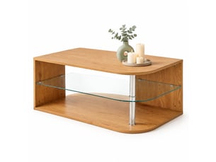 Table basse rectangulaire coloris naturel - 60 cmx100 cm