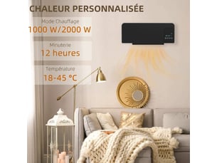 soufflant de salle de bain <strong></strong>  - 2 niveau(x) de puissance(s) 2000 watts