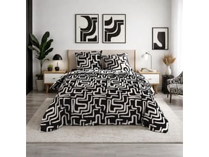 Parure de lit 3 pièces clover 260x240cm noir