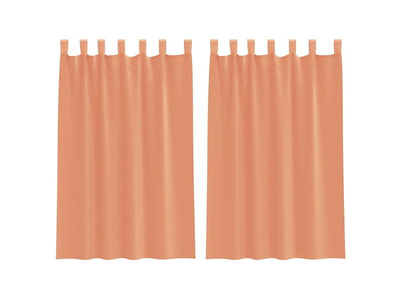 Lot de 2 rideaux en voile, voilages avec boucles terre cuite 140x175 cm cf44327 - Conforama A