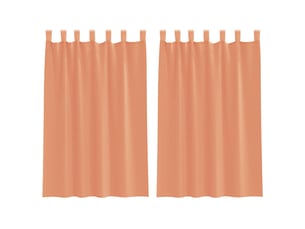 Lot de 2 rideaux en voile, voilages avec boucles terre cuite 140x175 cm cf44327