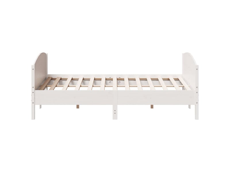  Lit double- lit adulte -  cadre de lit sans matelas blanc 180x200 cm bois massif de pin  - Conforama D