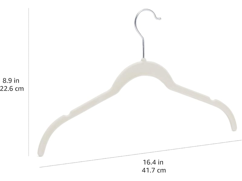  Lot de 20 cintres en velours pour chemises et robes – ivoire, antidérapants et élégants pour dressing et garde-robe  - Conforama B