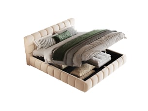 Lit coffre 140x190 cm <strong></strong>  <strong></strong> coloris beige