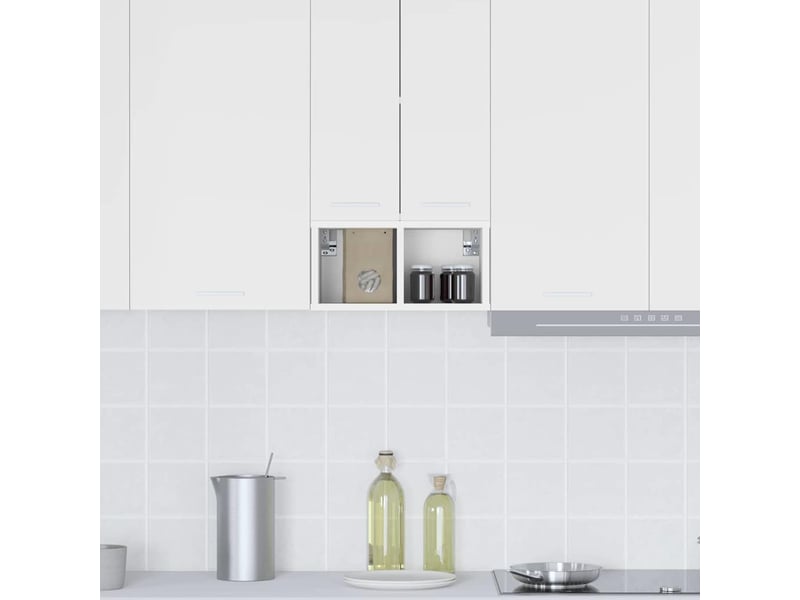 Meuble de rangement cuisine, armoire suspendue blanc 20x29,5x40cm bois d'ingénierie - Conforama D
