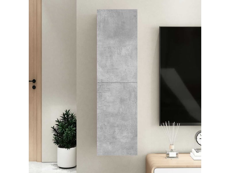  Meuble tv - banc tv - meuble de rangement gris béton 30,5x30x110 cm bois d’ingénierie  - Conforama B