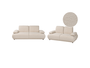 Canapé droit fixe BELIANI  5 places Tissu beige avec coffre de rangement