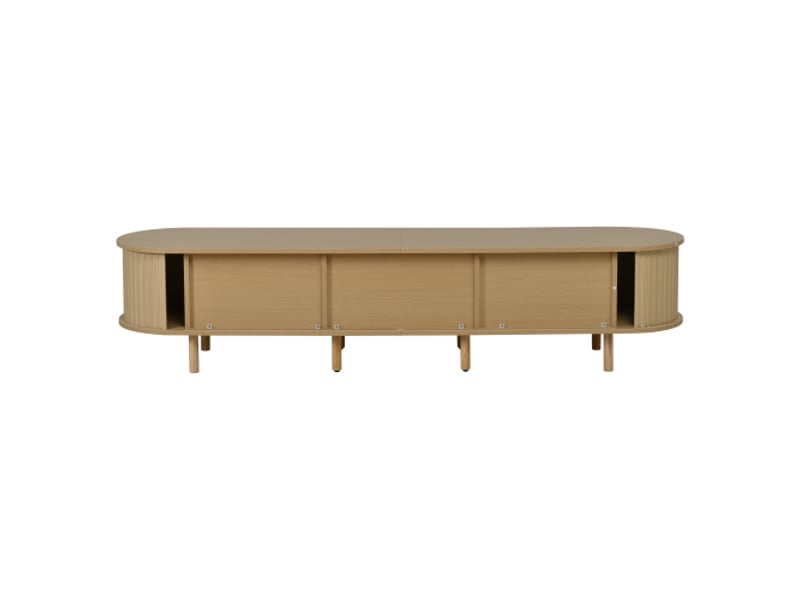  Meuble tv bas moderne mdf – porte coulissante et tiroir – 180×40×40 cm – bois clair – tv jusqu’à 75'' – salon  - Conforama D