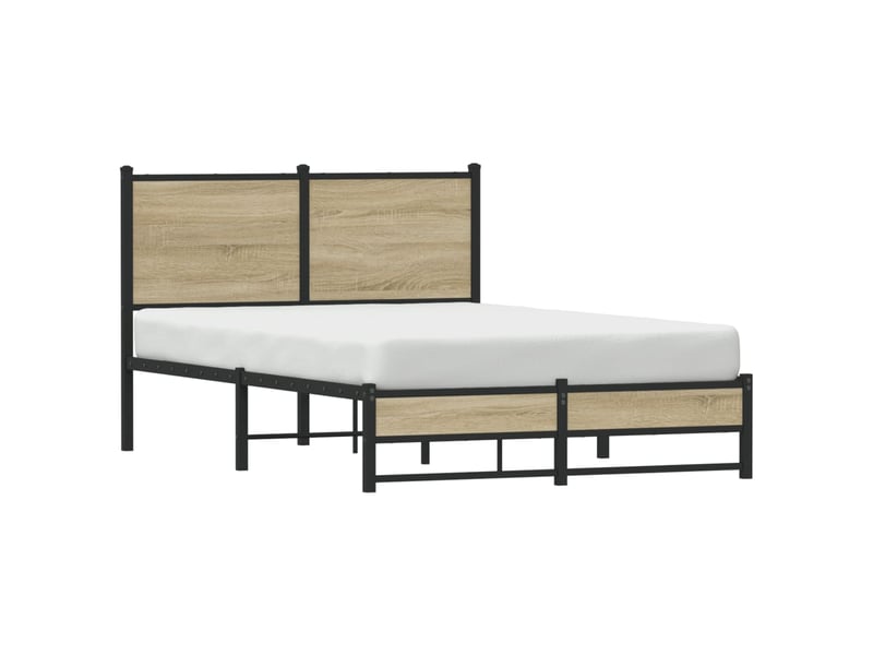  Lit double- lit adulte -  cadre de lit en métal sans matelas chêne sonoma 120x190 cm  - Conforama C