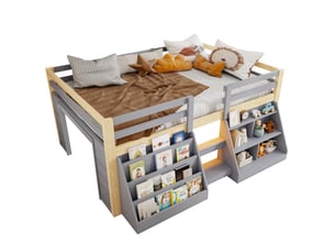 Lit avec rangement 140x200 cm <strong>MODERNLUXE</strong> <strong></strong> coloris gris