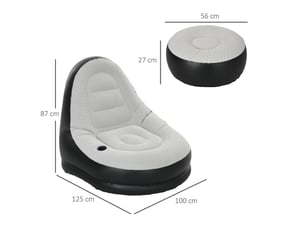Pouf / repose pied VIVRYN gris