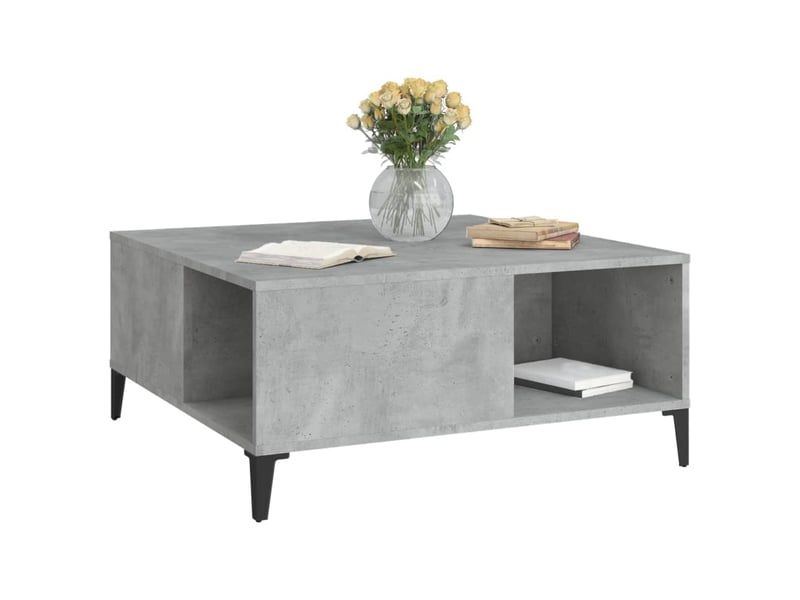  Table basse | table de salon gris béton 80x80x36,5 cm bois d'ingénierie  - Conforama D