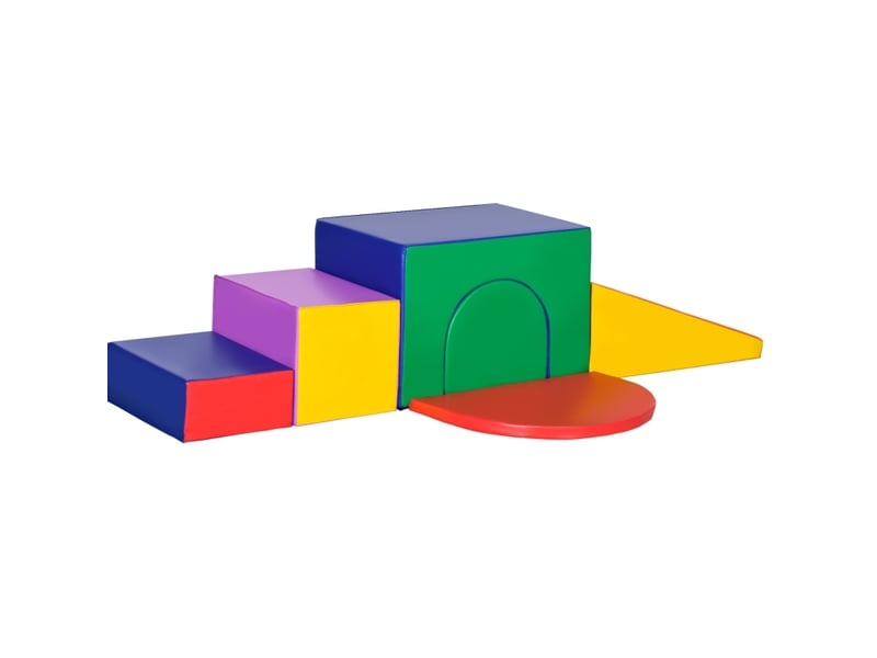  Set de blocs en mousse enfant 170x130x40 cm multicolore en simili cuir, 7 pièces à formes variées  - Conforama A