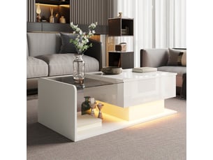 Table basse rectangulaire coloris blanc <strong></strong> <strong></strong>