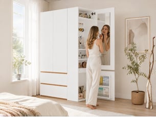Armoire 4 porte(s) battante 2 tiroir(s) <strong>LEYTN</strong> <strong></strong> coloris blanc largeur 120 cm