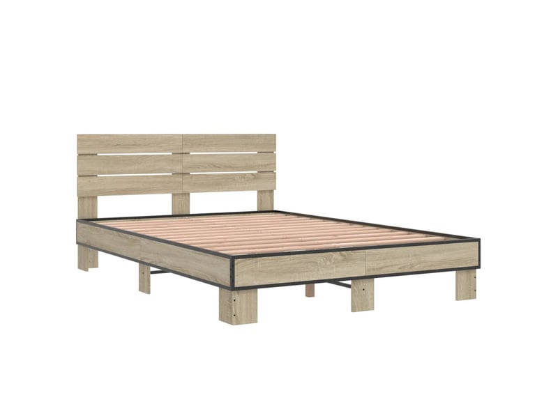  Lit double- lit adulte -  cadre de lit sans matelas chêne sonoma 140x200 cm  - Conforama B