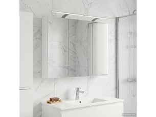 Amoire de salle de bain, meuble de salle de bain avec miroir blanc 100x14.5x70 cm