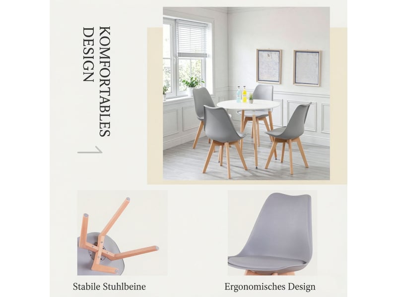 Chaise forme ergonomique fonctionnelle élégante 6 chaises  - Conforama D