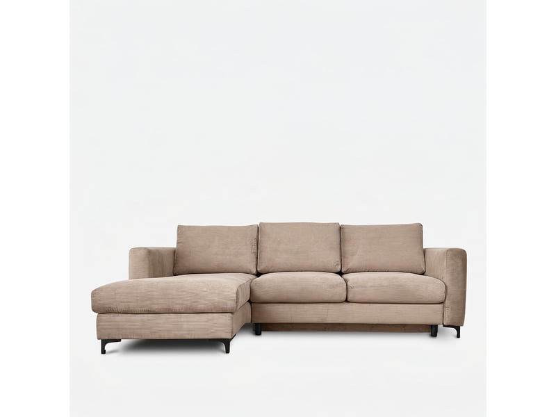 Canapé d'angle droit convertible - 4 places - velours côtelé - fiesole - beige 3CA52.CA.4AC.G.05 - Conforama A