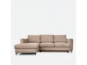 Canapé d'angle droit convertible - 4 places - velours côtelé - fiesole - beige