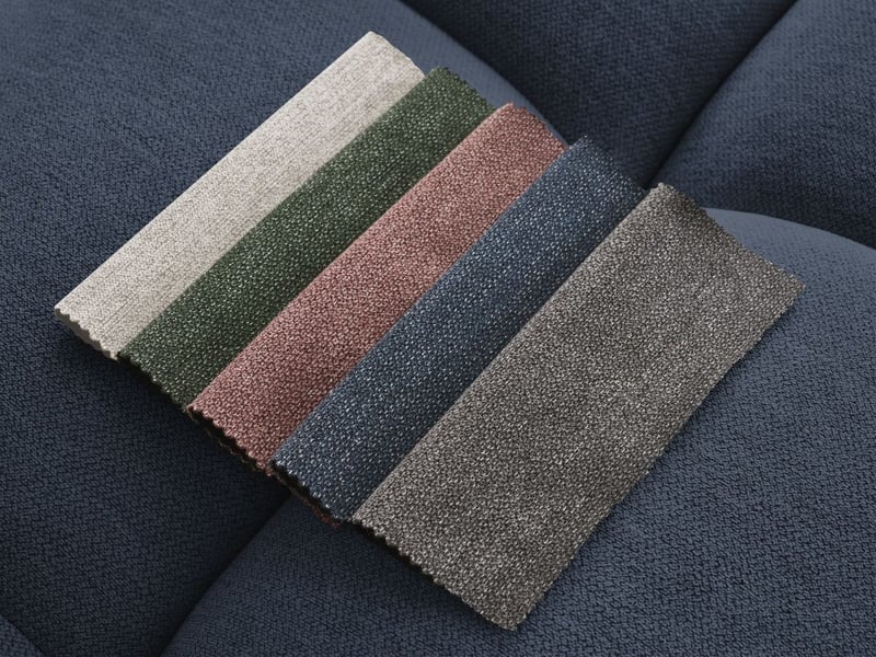  Bobochic canapé droit fixe mont-blanc tissu chiné bleu foncé  accoudoir gauche MONT-BLANC - Conforama C