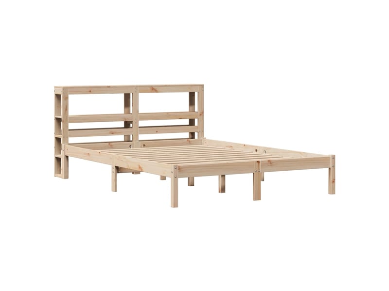  Lit double- lit adulte -  cadre de lit sans matelas 160x200 cm bois massif de pin  - Conforama B