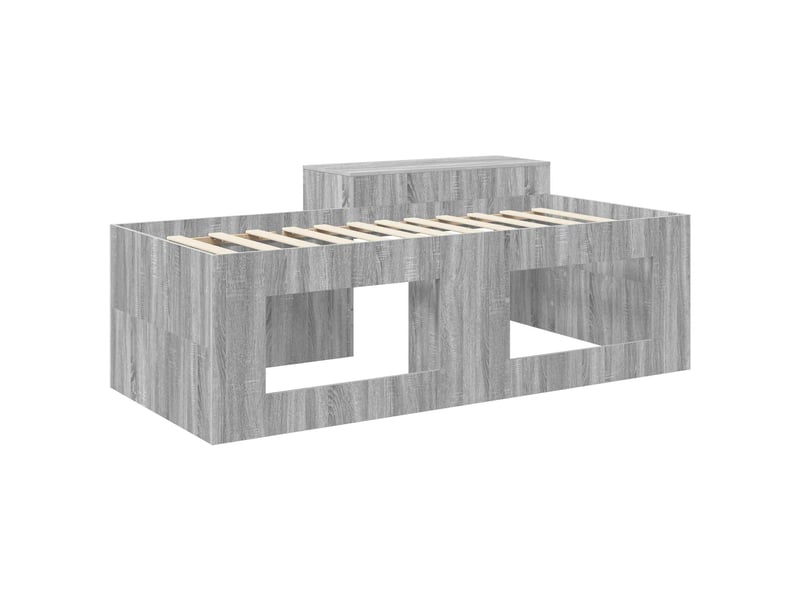  Lit haut pour enfants - lit jeune avec bureau sonoma gris 80 x 200 cm  - Conforama E
