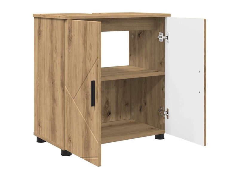  Ensemble de mobilier de salle de bain 3 pc chêne artisanal cf64290  - Conforama E