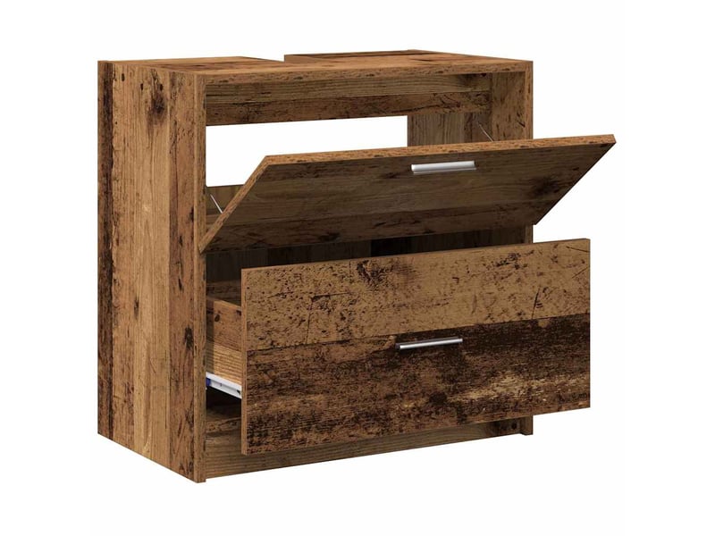  Cabinet de salle de bain, armoire salle de bain bois ancien 59 x 37 x 59 cm cf65263  - Conforama E