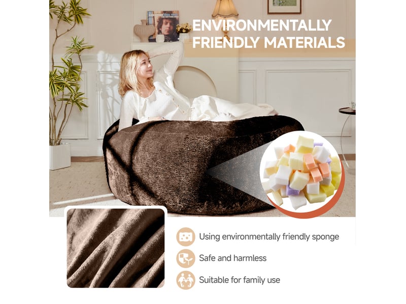  Fauteuil pouf 90x90x50 cm pliable — marron  - Conforama E