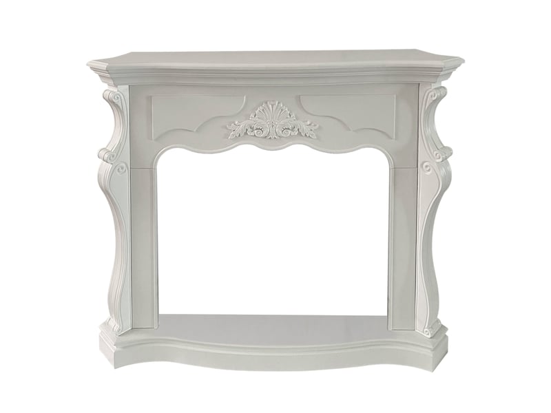  Paris - cadre de cheminée 123 x 100 x 39 cm, revêtement décoratif en mdf blanc  - Conforama A