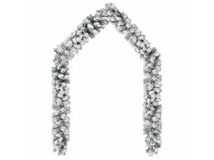 Guirlande de noël avec neige floquée vert 20 m pvc