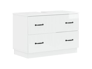 Meuble sous lavabo de salle de bain hoorn blanc brillant cf64903