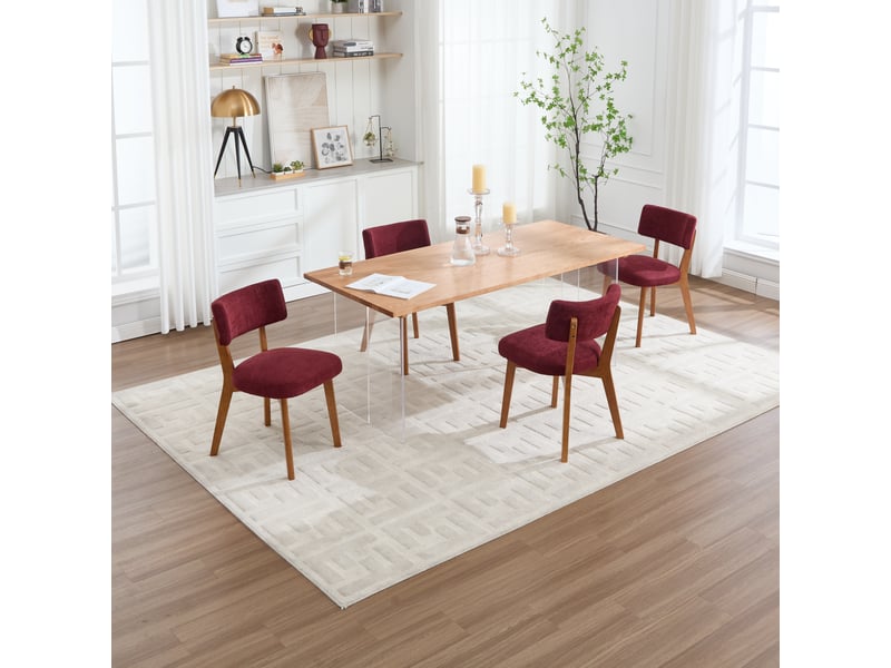  Lot de 2 chaises en tissu coloris rouge chaise rouge - Conforama E